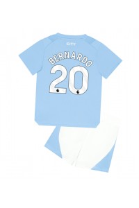 Manchester City Bernardo Silva #20 Jalkapallovaatteet Lasten Kotipeliasu 2023-24 Lyhythihainen (+ Lyhyet housut)